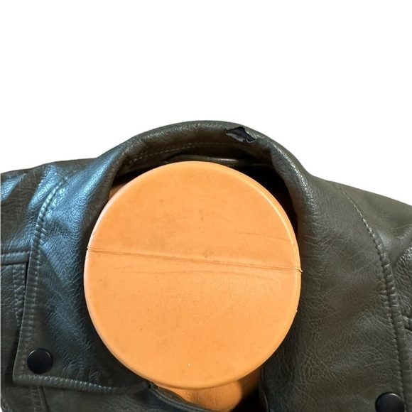 Blank NYC Dark Gray Faux Leather Moto Biker Jacket Size XS Nordstrom Zipper - Picture 7 of 13